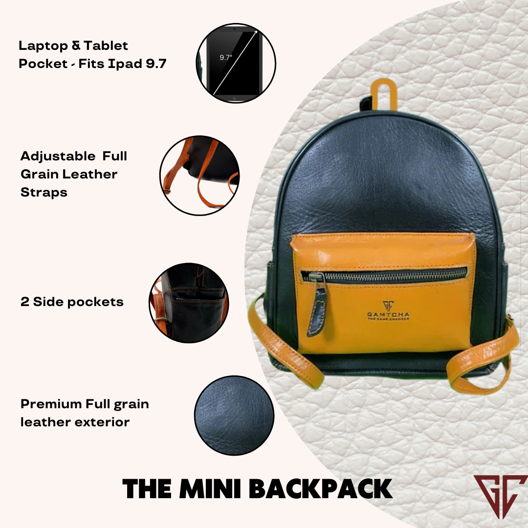 The leather Mini backpack handbag size