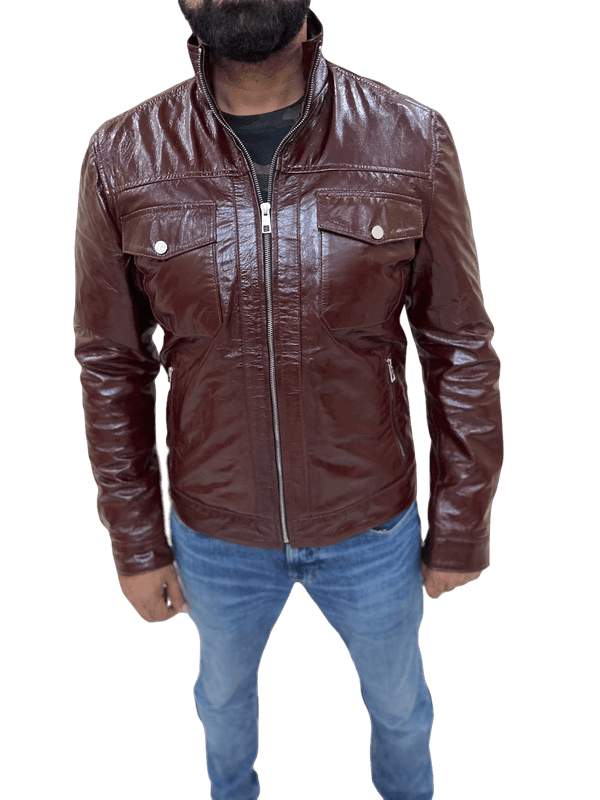 100% Top Grain Leather  Bomber  Jacket C2