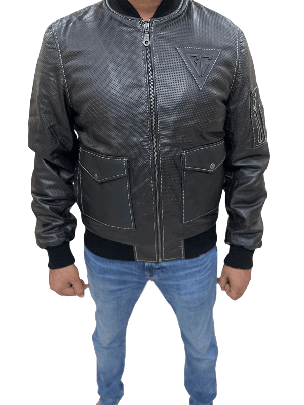 100% Top Grain Leather  Bomber  Jacket C3