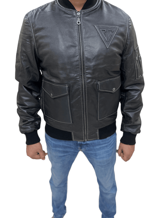 100% Top Grain Leather  Bomber  Jacket C3