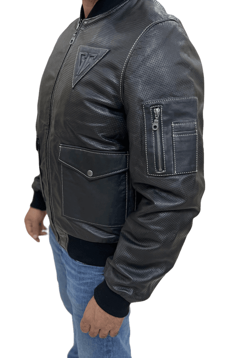 100% Top Grain Leather  Bomber  Jacket C3