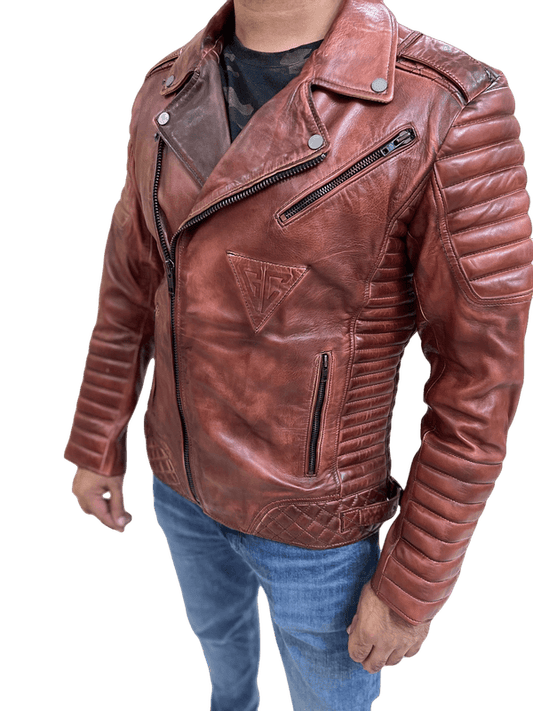 100% Top Grain Leather  Lapel  Jacket C4