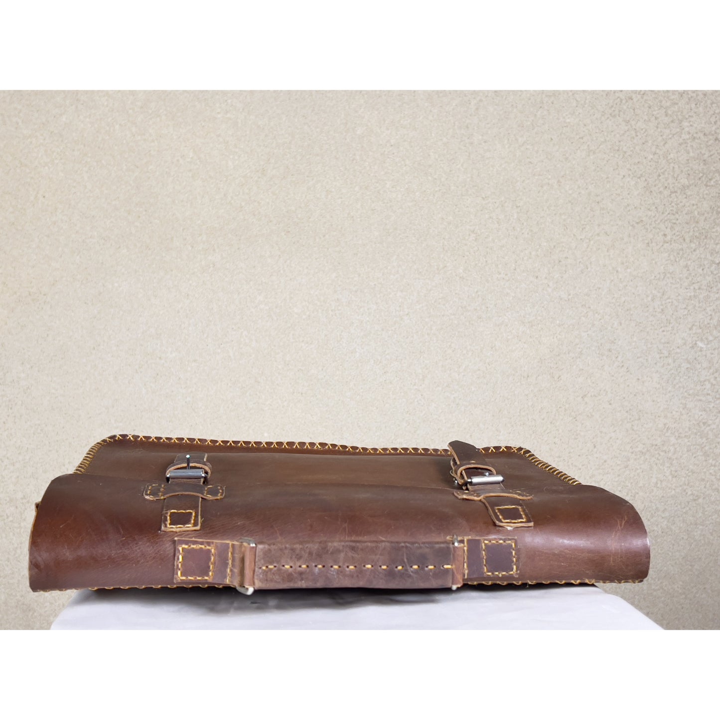 DURABLE HAND SEWN LEATHER LAPTOP BAG M1H-Distressed leather