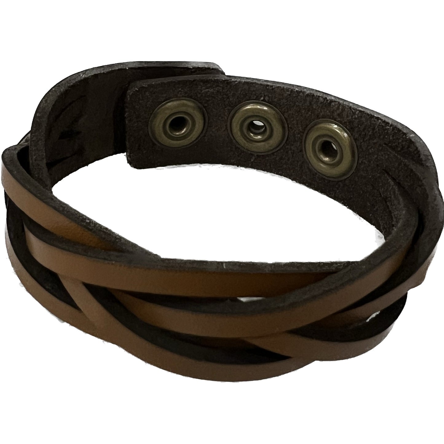 Leather Braided Bracelet- Button