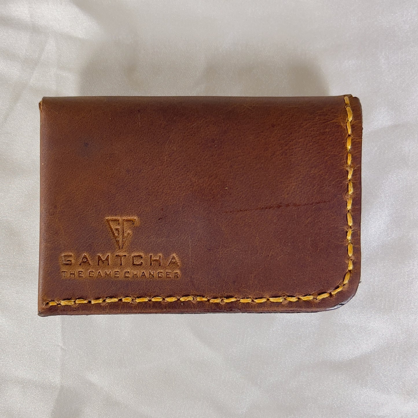 HAND SEWN LEATHER CARDHOLDER -STYLE 3-PIN