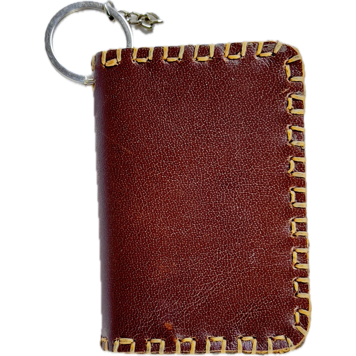 HAND SEWN LEATHER CARDHOLDER -STYLE 5-key ring