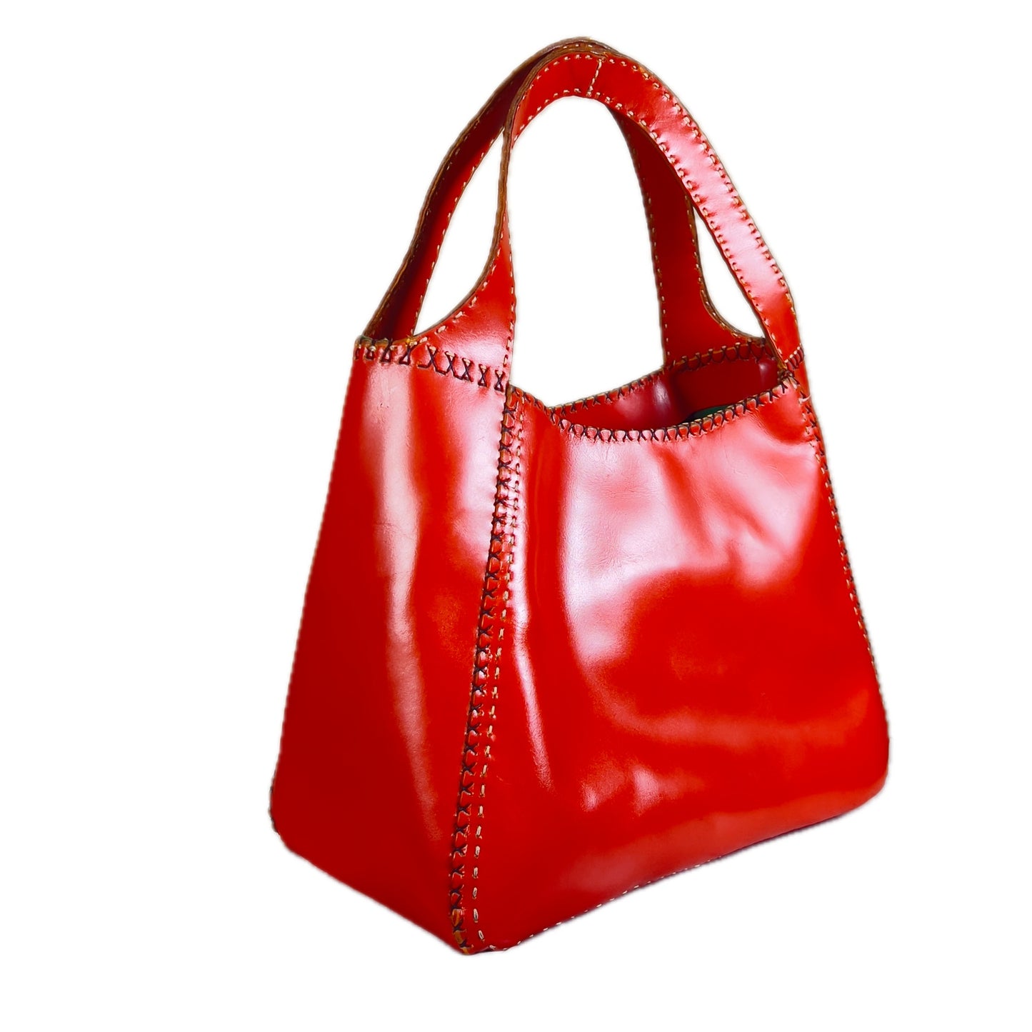 Hand stitched Leather Shopper Tote bag-M5-G