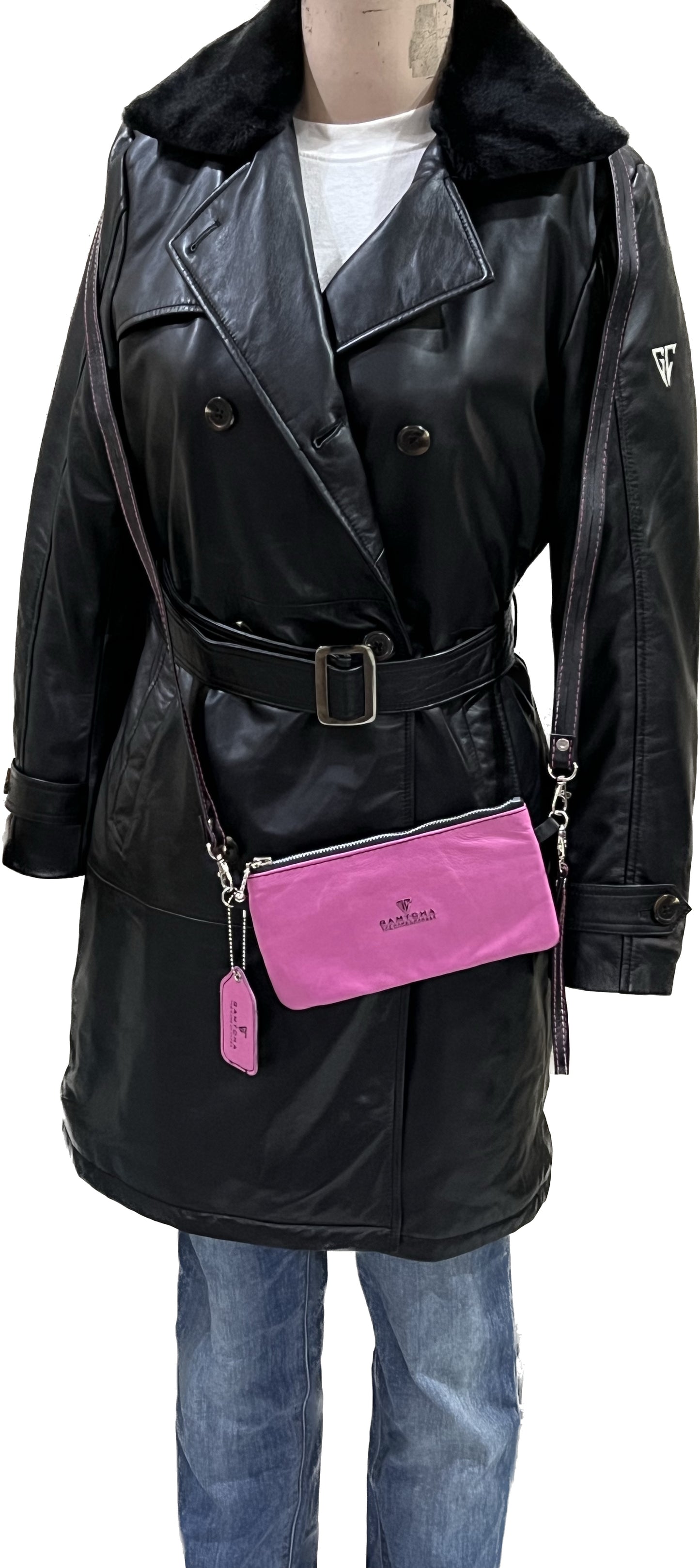 MODERN LEATHER WRISTLET AND CROSSBODY BAG