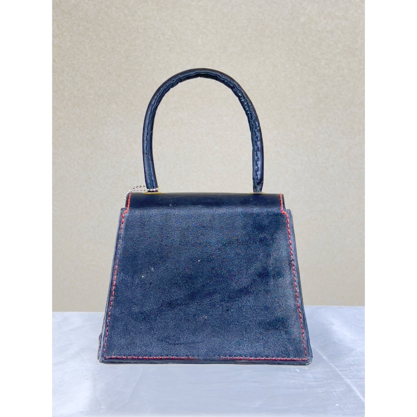 MONA HAND SEWN TRIANGULAR  LEATHER BAG-M13