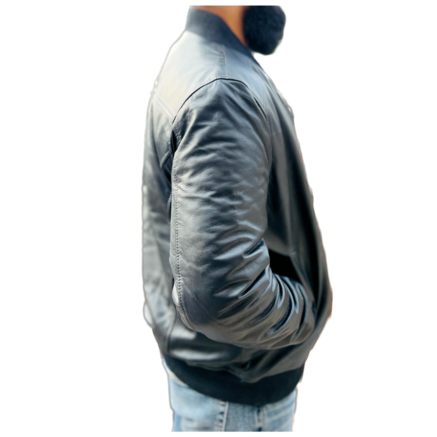 Lambskin Leather Bomber Jacket 5M