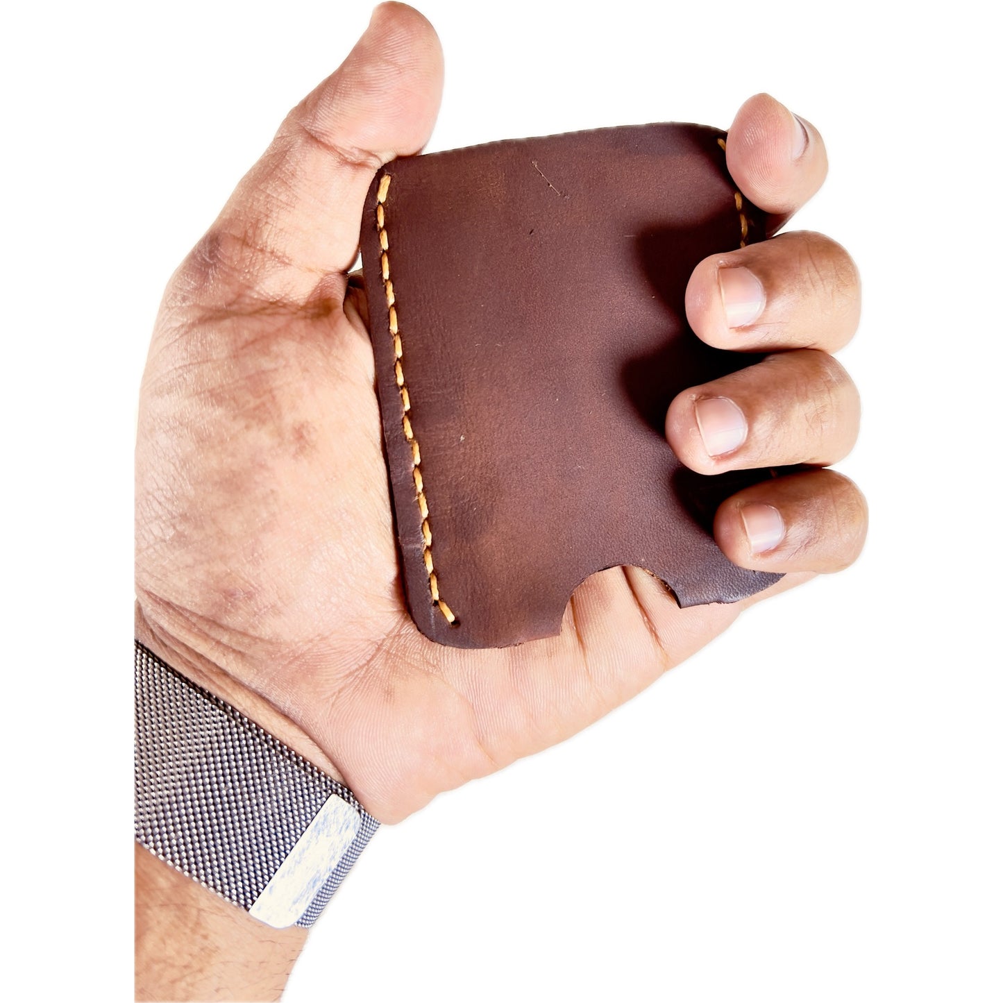 HAND SEWN LEATHER CARDHOLDER -STYLE 4-MINIMALIST