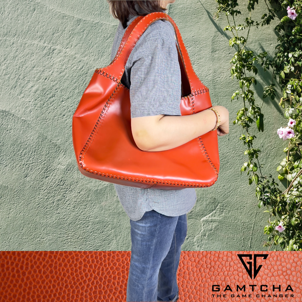 Hand stitched Leather Shopper Tote bag-M5-G