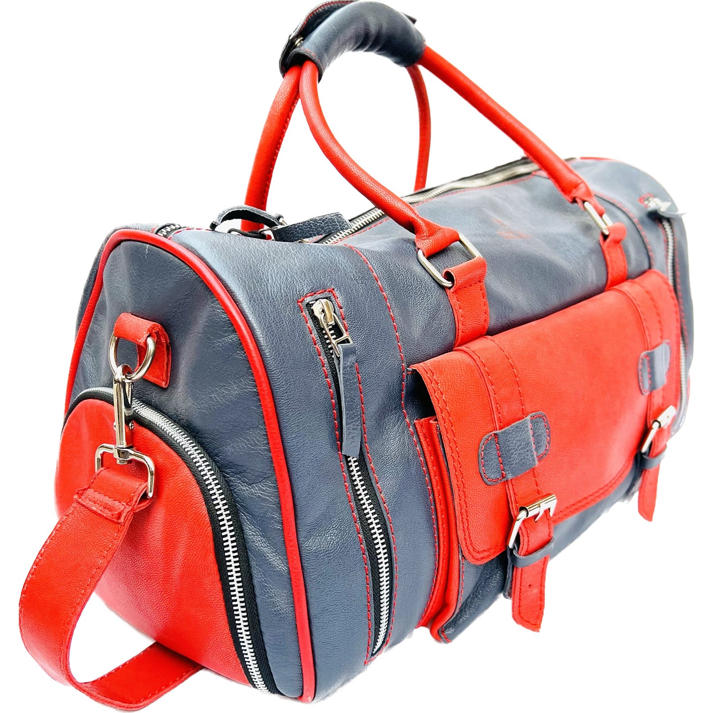 Designer Full Grain Leather Duffel Bag