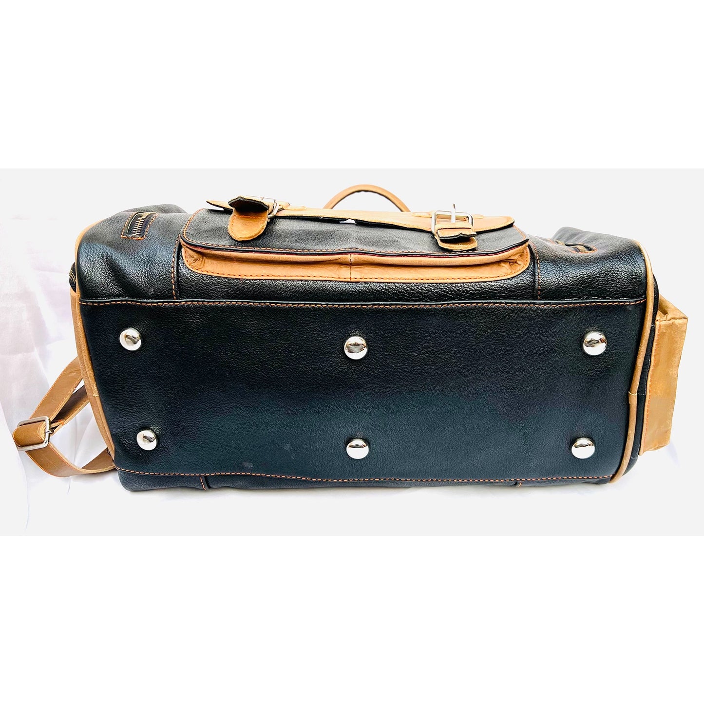 Designer Full Grain Leather Duffel Bag