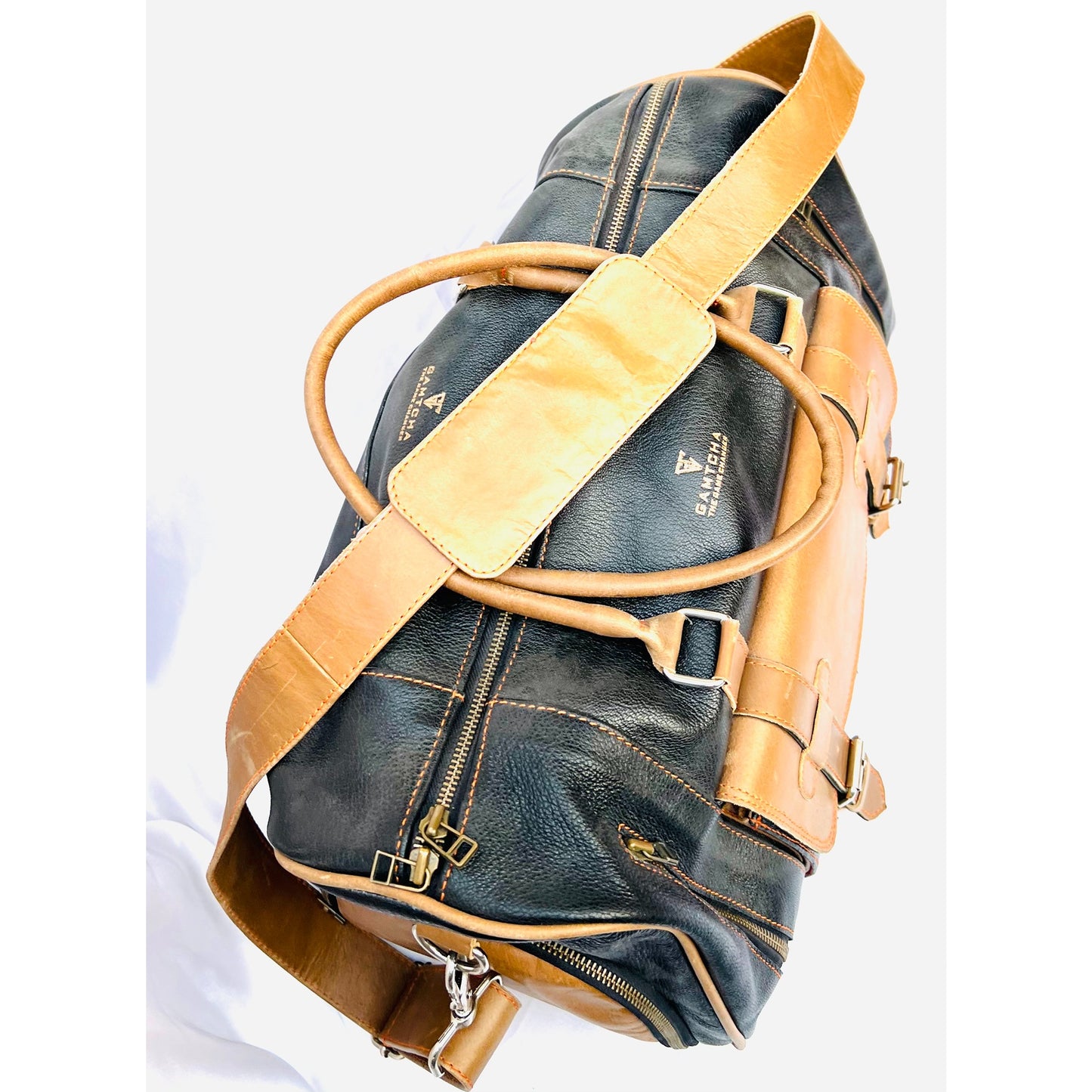 Designer Full Grain Leather Duffel Bag