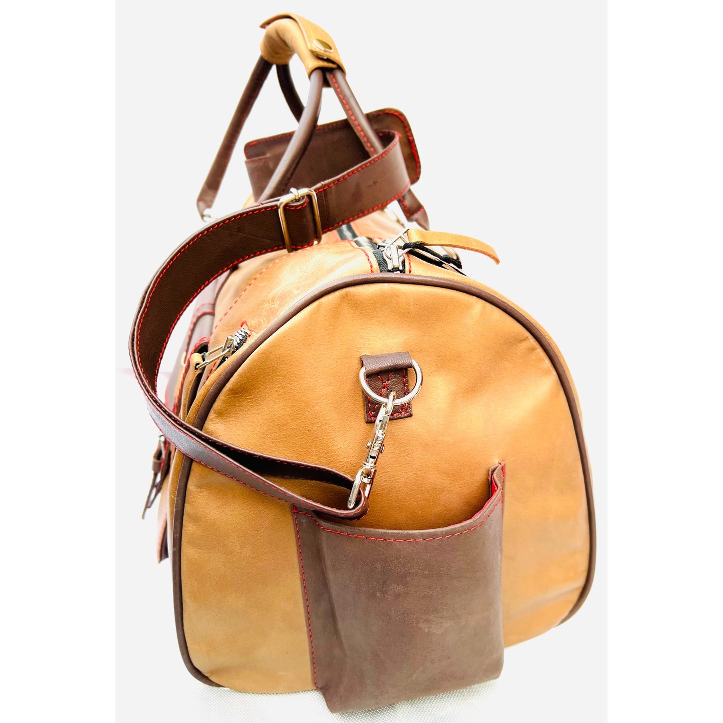 Designer Full Grain Leather Duffel Bag