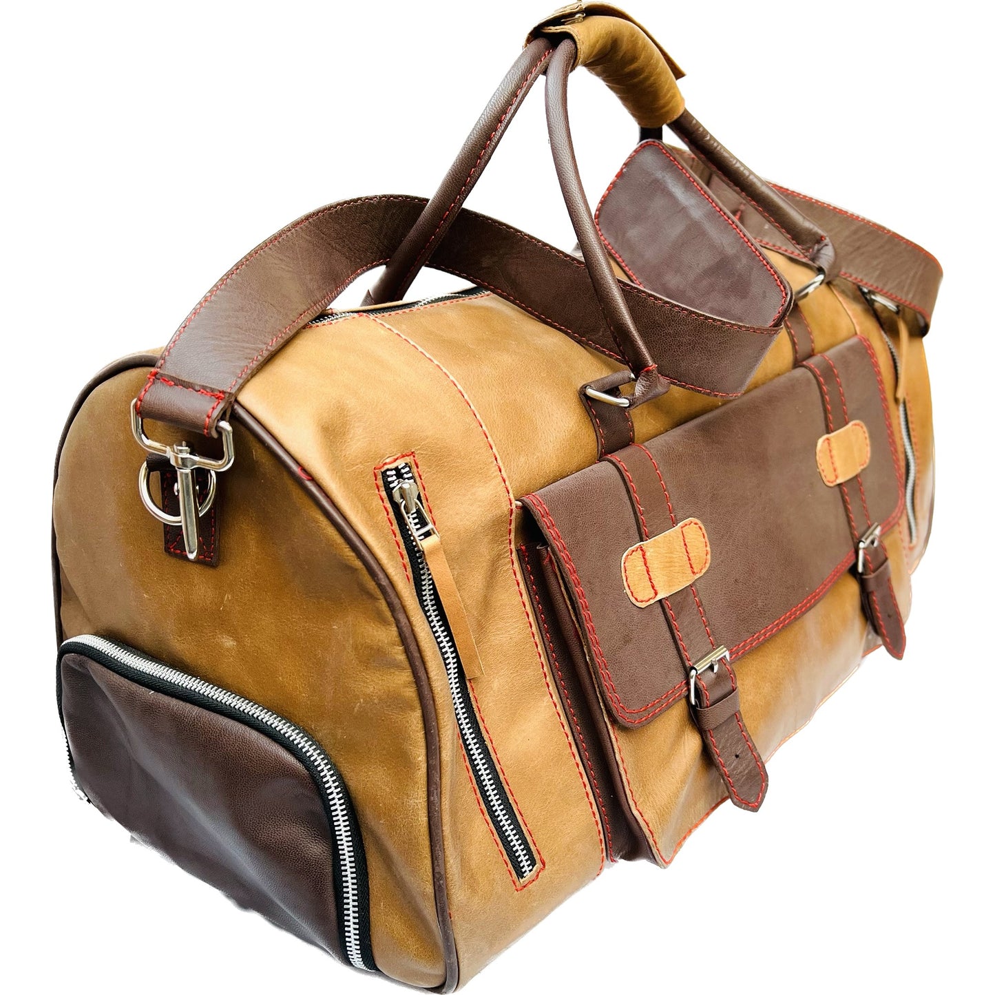 Designer Full Grain Leather Duffel Bag