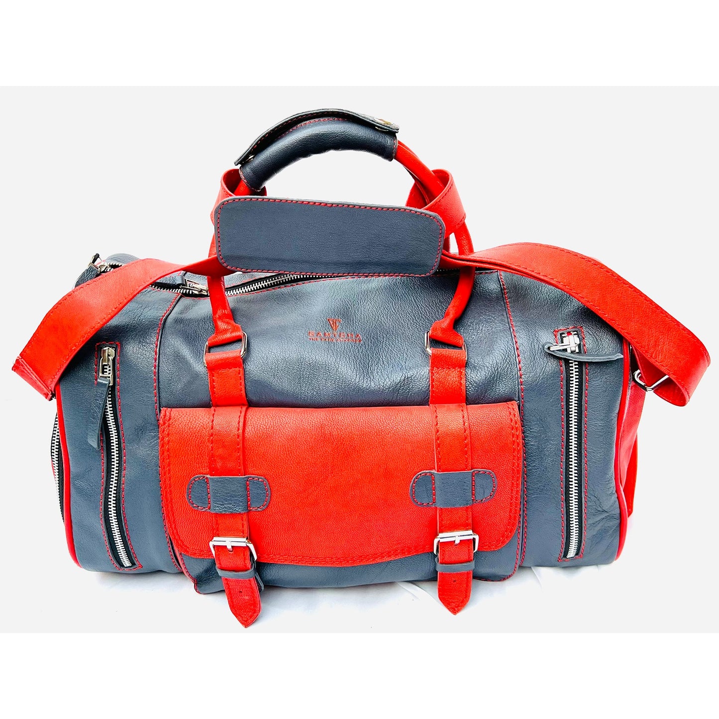 Designer Full Grain Leather Duffel Bag