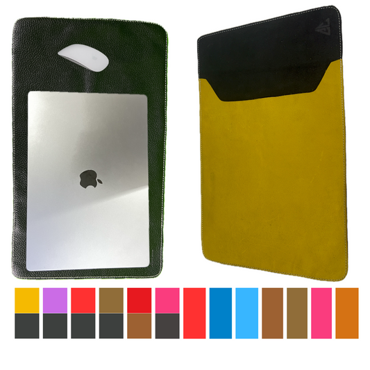 2 in 1 Leather Laptop, ipad Sleeve & Desk Mat