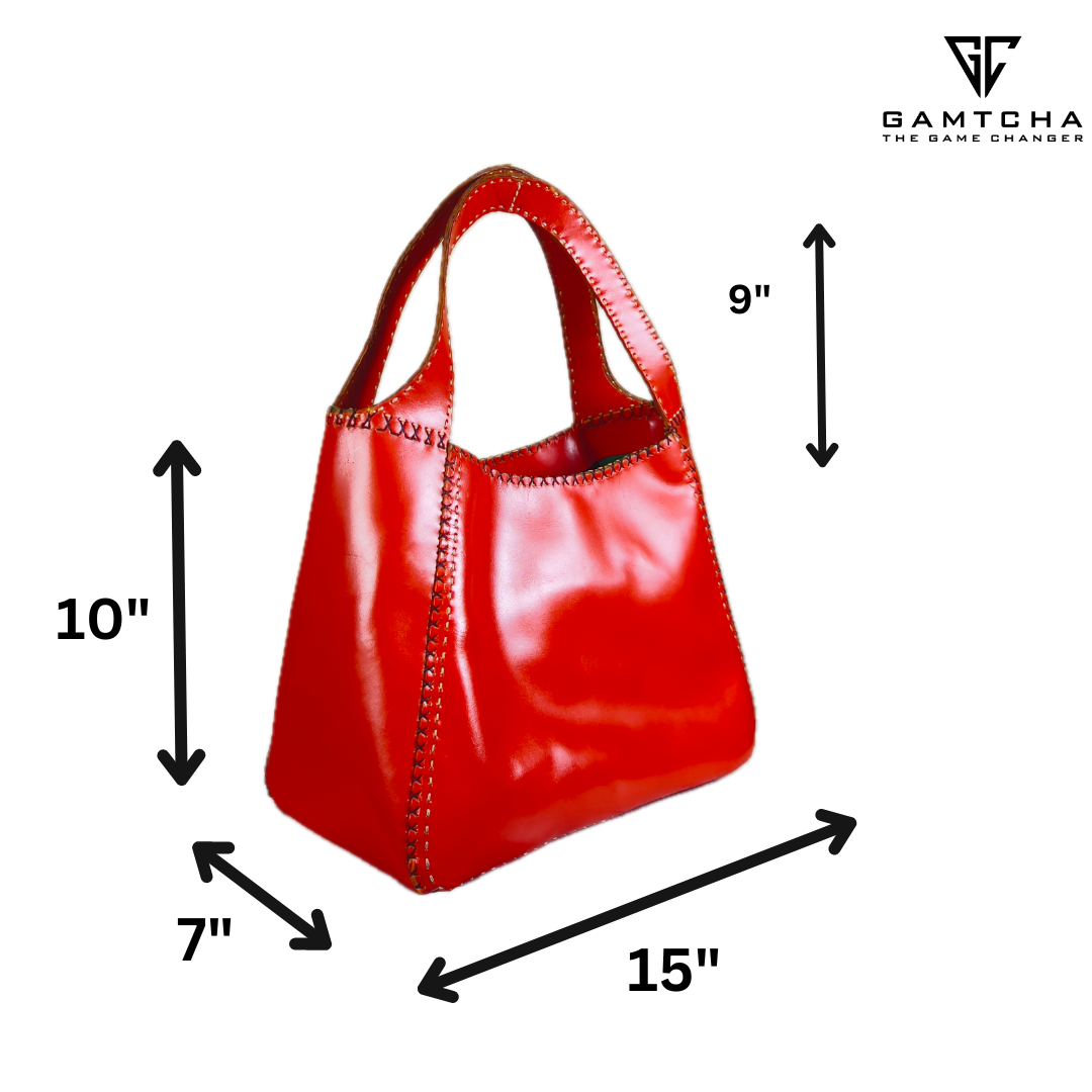 Hand stitched Leather Shopper Tote bag-M5-G