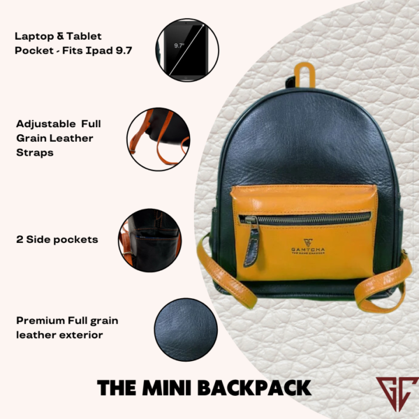 The leather Mini backpack handbag size - Image 8
