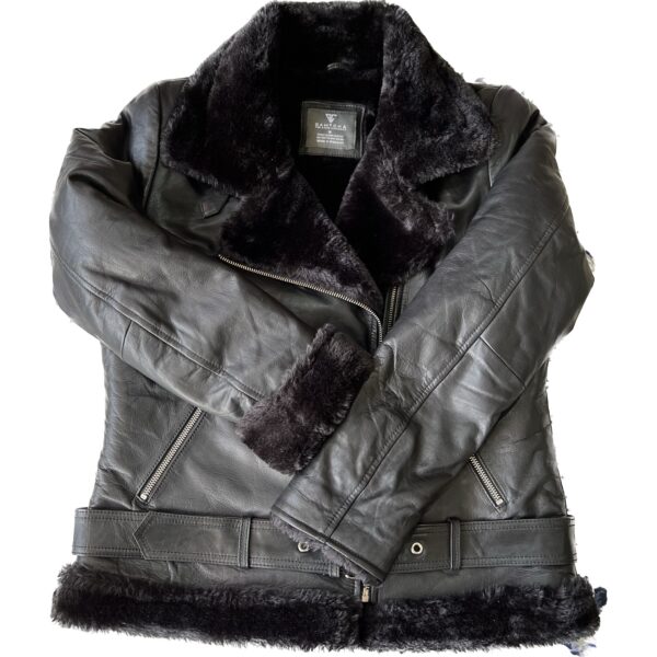 Women Lambskin Leather Jacket Lapel L4 - Image 6