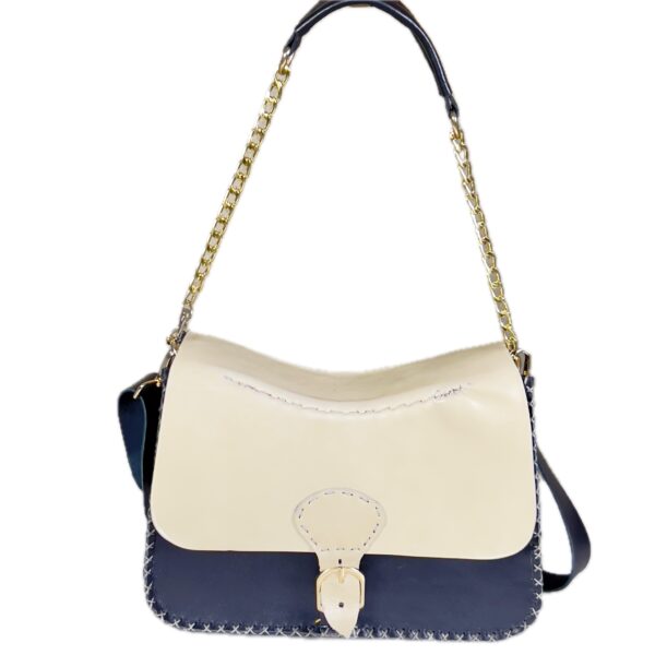 Crescent leather Bag hand stitched- M17-B - Image 5