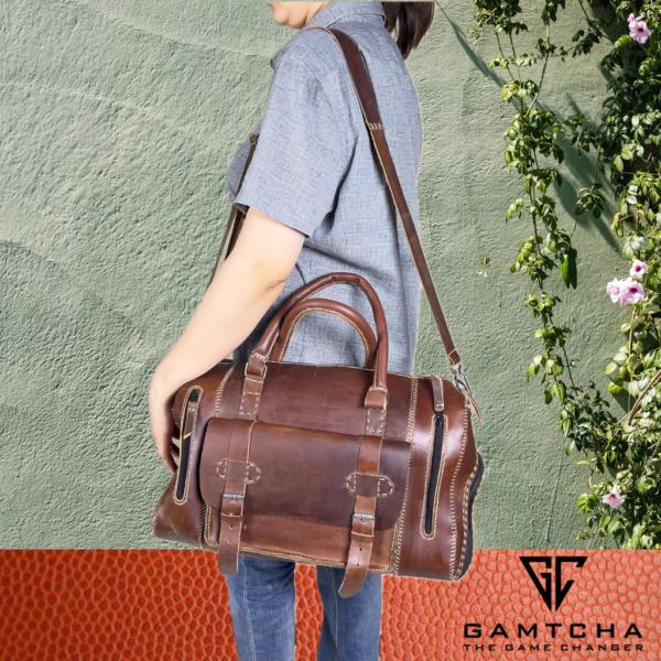 THE Hand Stitched LUXURIOS Leather DUFFLE BAG- M6 - Image 5