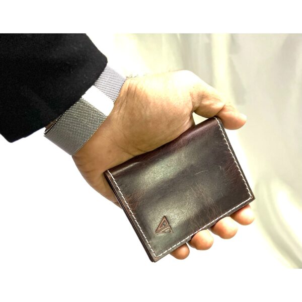 FOREST BIFOLD LEATHER CARD HOLDER-BROWN - Image 5