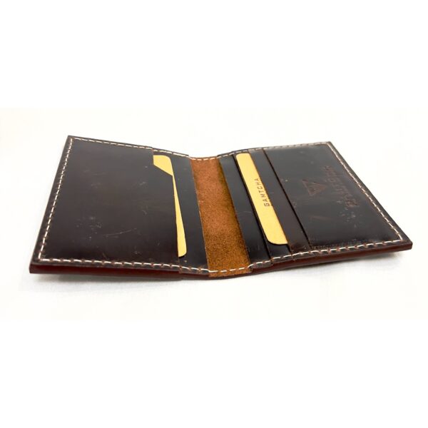 FOREST BIFOLD LEATHER CARD HOLDER-BROWN - Image 6