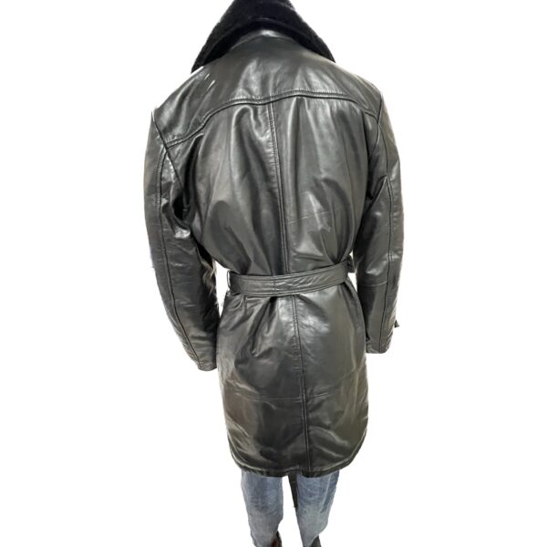 Women Lambskin Leather trench coat L3 - Image 3