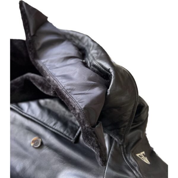 Women Lambskin Leather trench coat L3 - Image 4