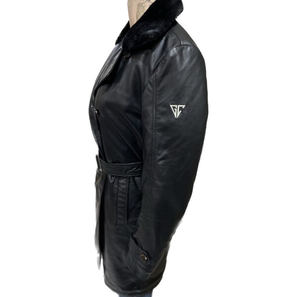 Women Lambskin Leather trench coat L3 - Image 5