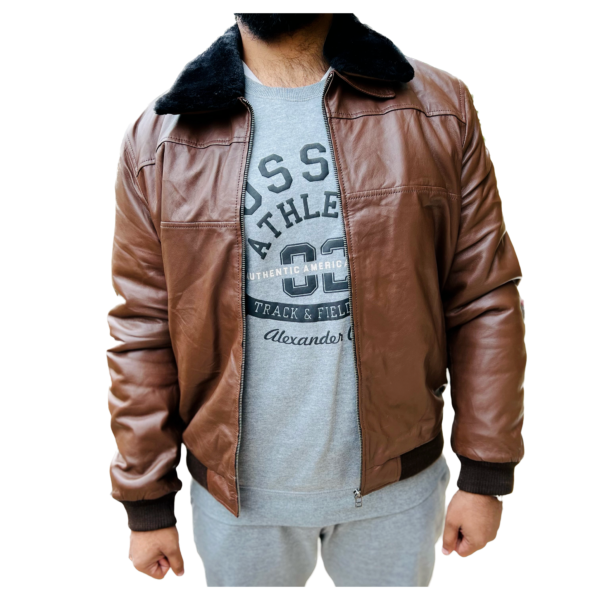 Lambskin Leather Collar Jacket   L1 - Image 9
