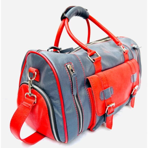 Designer Full Grain Leather Duffel Bag - Image 5
