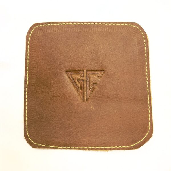 LEATHER CRAZY COASTER-BROWN-HAND CRAFTED - Image 3