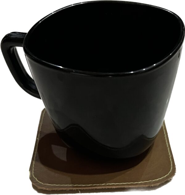 LEATHER CRAZY COASTER-BROWN-HAND CRAFTED - Image 7