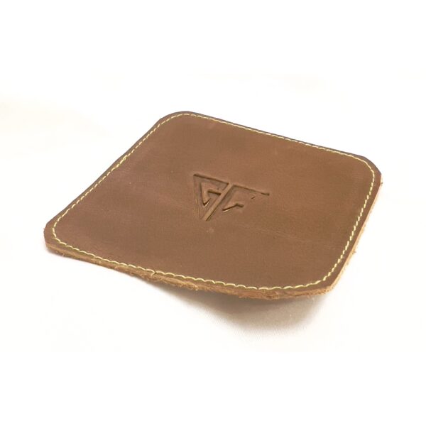 LEATHER CRAZY COASTER-BROWN-HAND CRAFTED - Image 5
