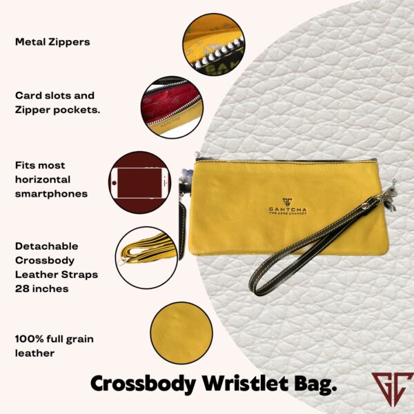 MODERN LEATHER WRISTLET AND CROSSBODY BAG - Image 2