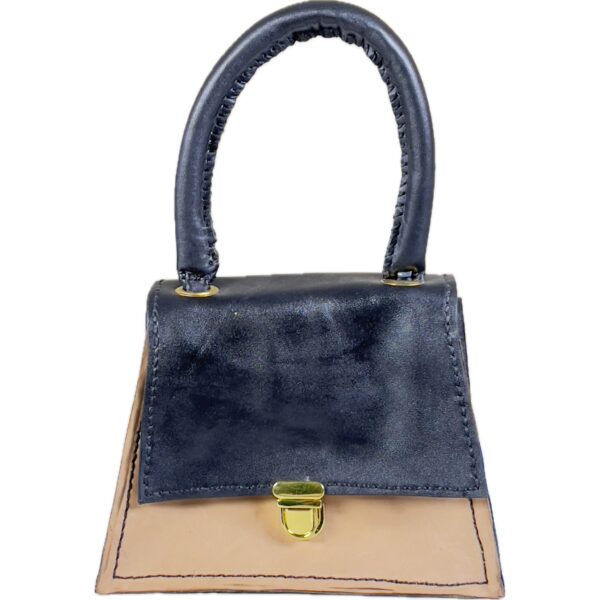 MONA HAND SEWN TRIANGULAR  LEATHER BAG-M13 - Image 2
