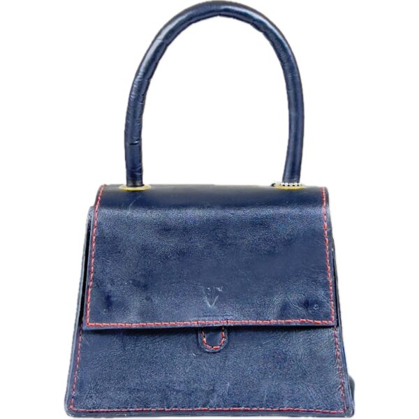 MONA HAND SEWN TRIANGULAR  LEATHER BAG-M13 - Image 3