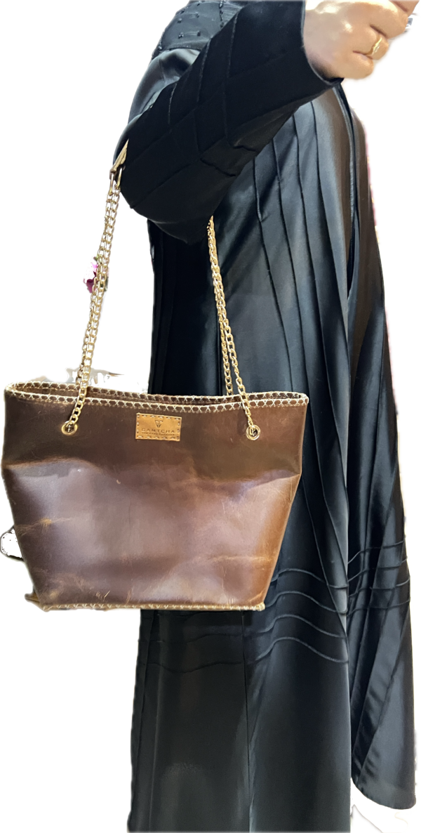 HAND STITCHED EVERYDAY LEATHER TOTE BAG-M5 - Image 13