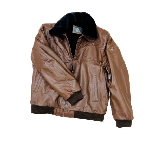 Lambskin Leather Collar Jacket   L1 - Image 3