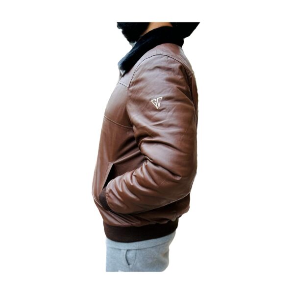 Lambskin Leather Collar Jacket   L1 - Image 5