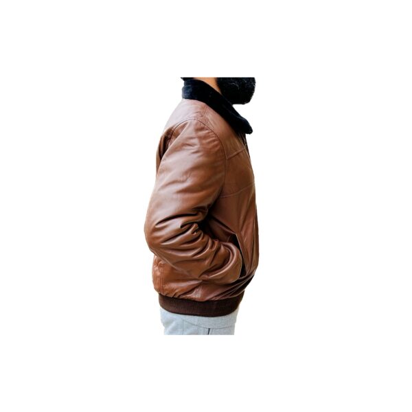 Lambskin Leather Collar Jacket   L1 - Image 6