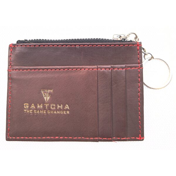 Leather Card Holder with Key Ring - Image 2
