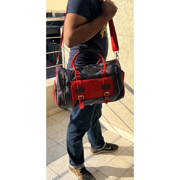 Designer Full Grain Leather Duffel Bag - Image 31