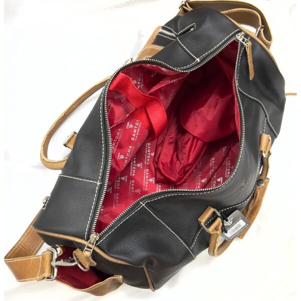 Designer Full Grain Leather Duffel Bag - Image 8