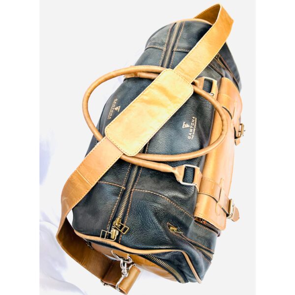 Designer Full Grain Leather Duffel Bag - Image 13