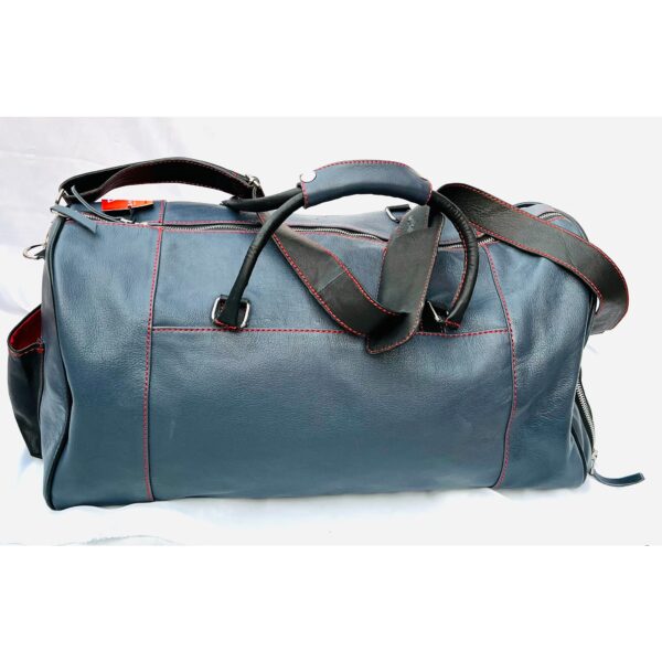 Designer Full Grain Leather Duffel Bag - Image 15